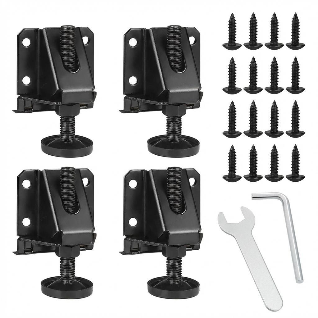 Adjustable Furniture Feet Leveling Pads for Cabinets Desks with Anti Slip Base