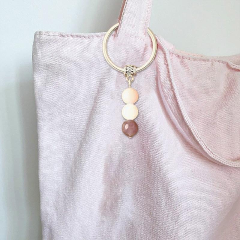 Sister Birthday Gift Set Agate Stone Keychain With Sentimental Message Card and Beaded Bracelet for Women