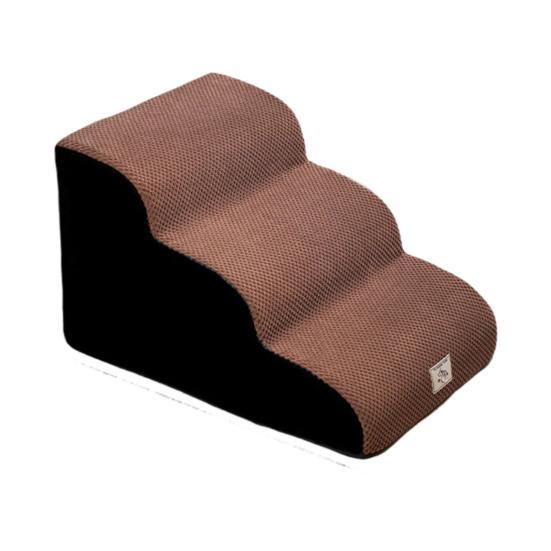 Dog Stairs for Small Dogs Curved Dog Steps Indoor Puppy Older Pets Ramp with Washable Cover Non-Slip Bottom Stairs for Puppies Medium Pets