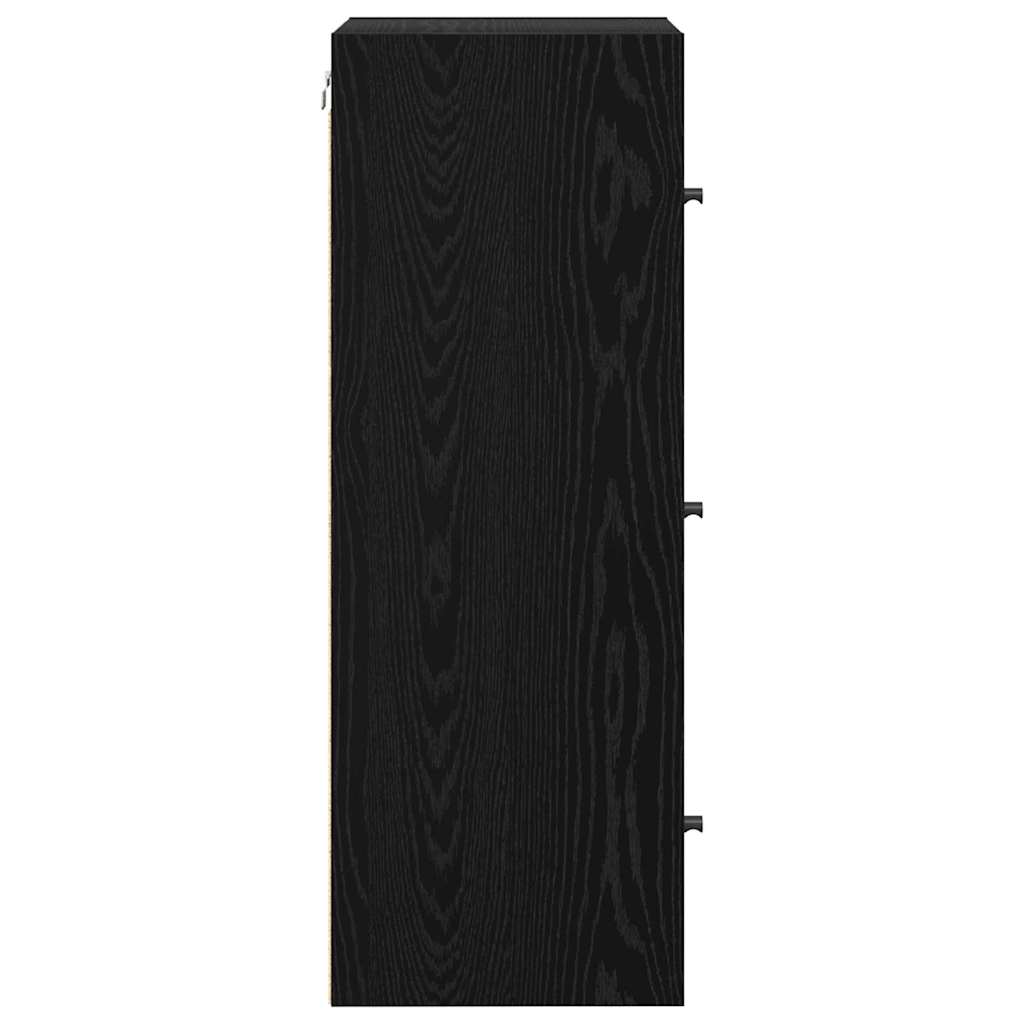 Wall Cabinet Black Oak Effect 35 x 37 x 102 cm Particleboard