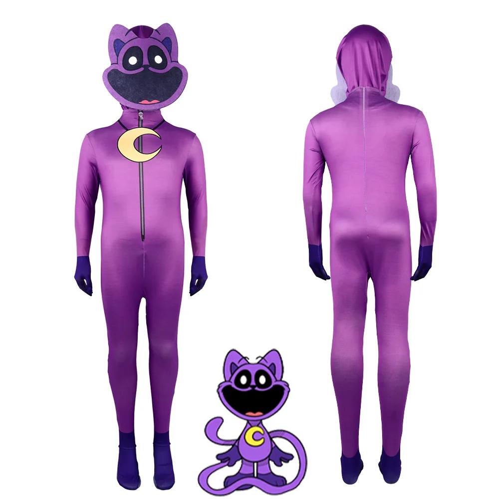 Lachende Beestjes Poppy Cosplay Kinderkostuum Halloween Strakke Onesie Cosplay Kostuum Speeltijd Jumpsuit Feest Bodysuit Kinderen 120&Poppy Playtimecos purple