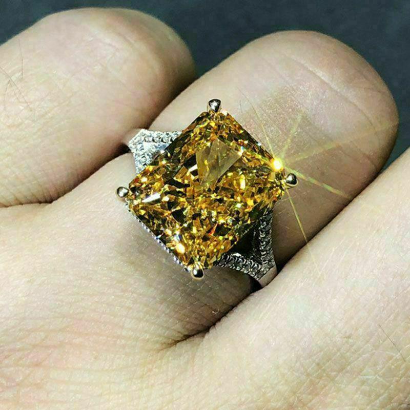 Jewelry Rings, Luxury Four-Claw Square Diamond Zircon Rings For Women, Valentine'S Day Gift Accessories