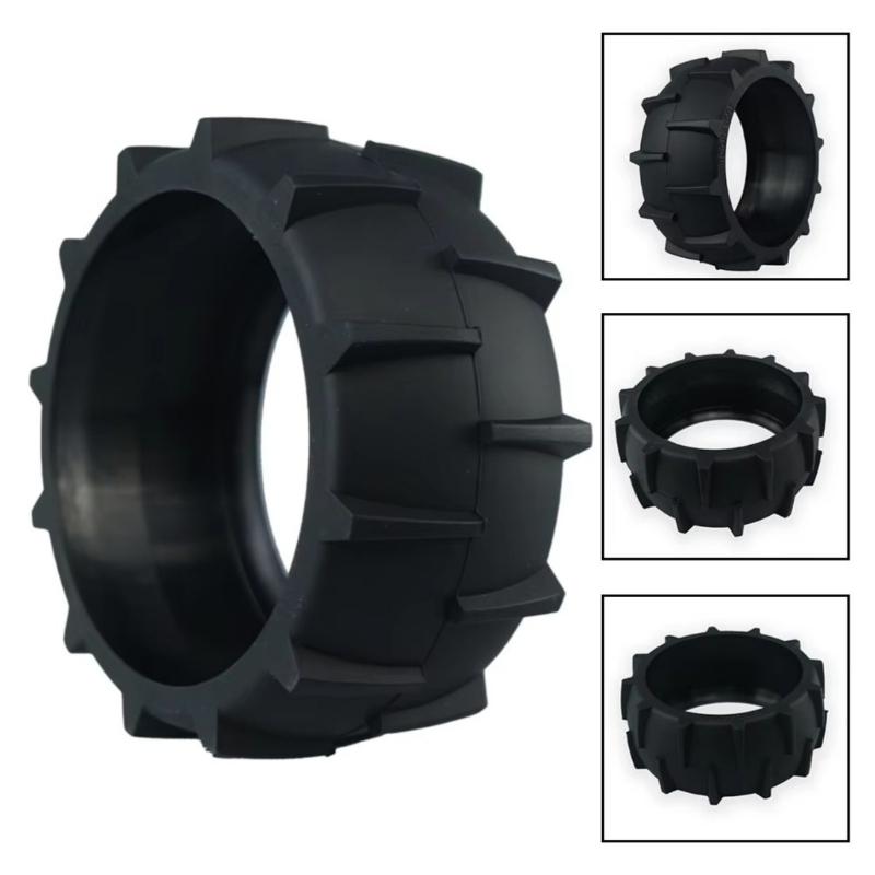 4 Stück Praktische Traktionsreifen Antriebsräder Gummitextur Geeignet für Rasenmäher 100x40mm Gummi Antriebskomponente