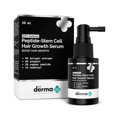 Die Derma Co. 20 % aktives Peptid-Stammzellen-Haarwuchsserum, 30 ml mit Foligen Analupe, Anagain, Redensyl, fördert eine gesunde Kopfhaut, alle Haartypen