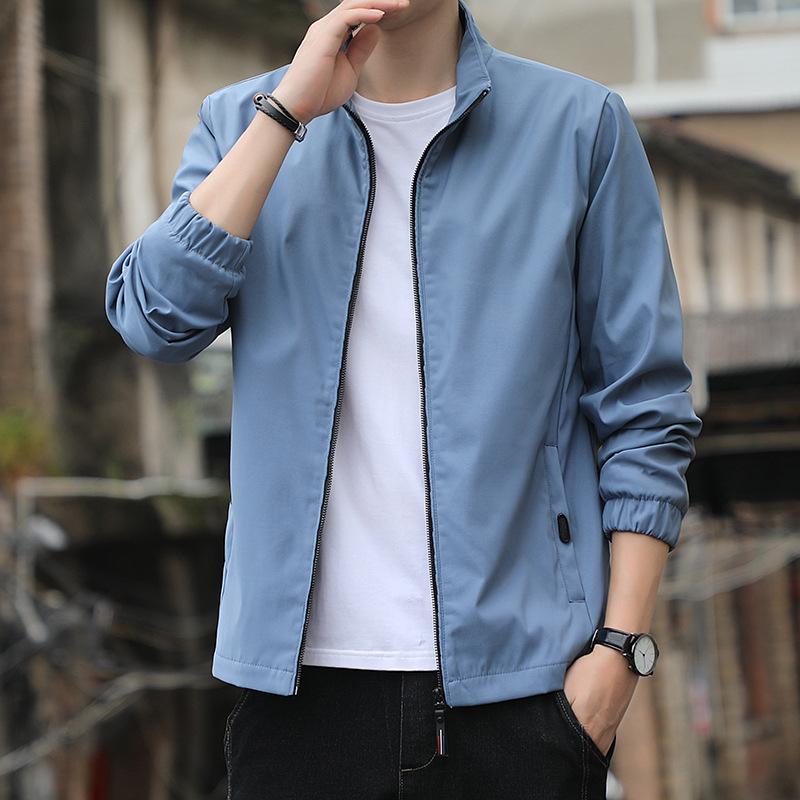 Solid Color Jacket Men's Stand-up Collar Spring Outfit New Style Men's Korean Style Slim Youth Versatile Casual Top Jacket