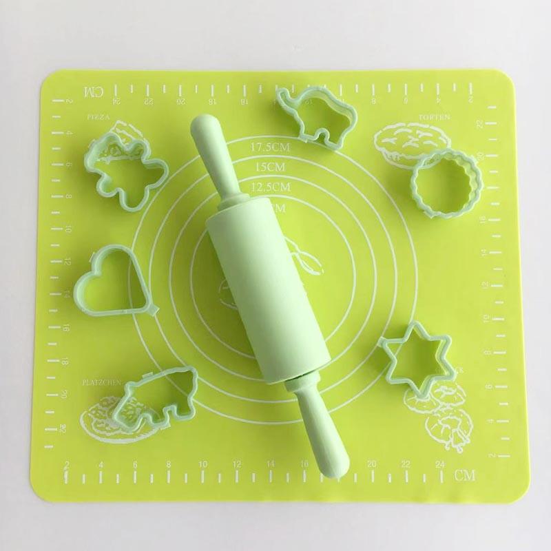 Kids Food-Grade Silicone Dough Rolling & Baking Set