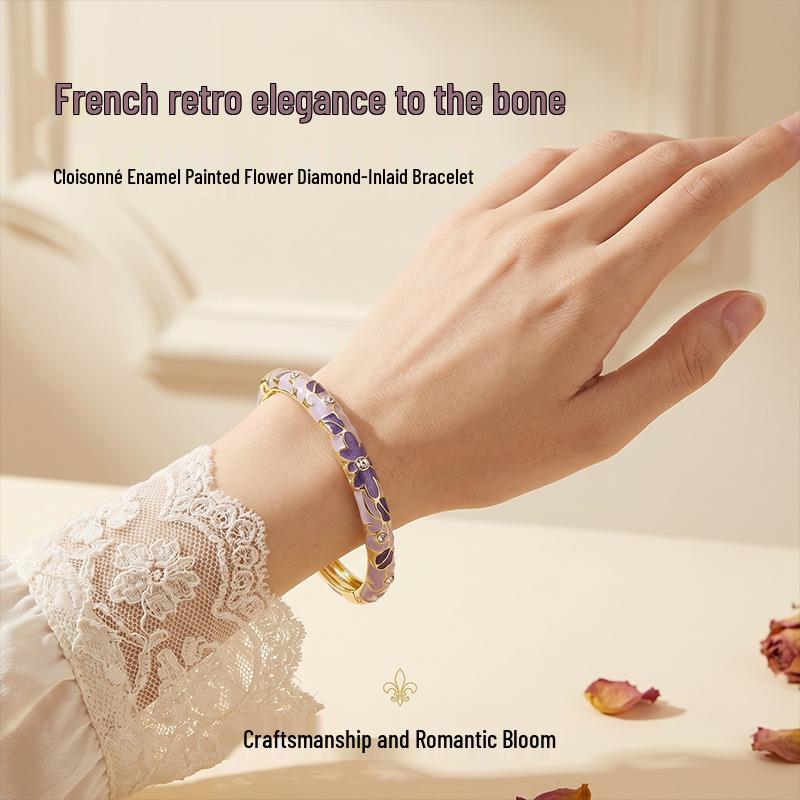 Cloisonné Open Enamel Color Block Handcrafted Bracelet