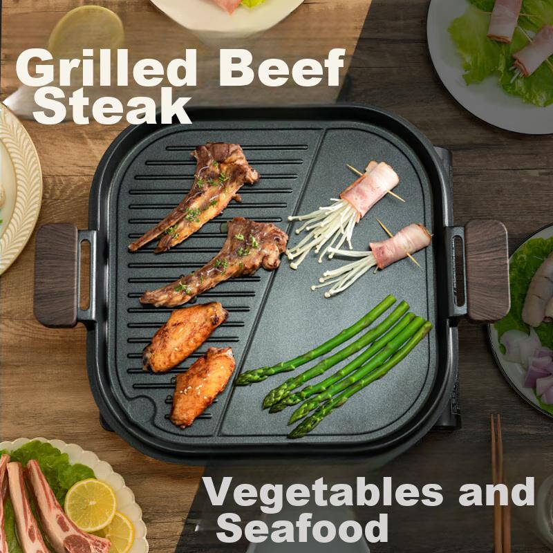 onlycook Grilling Plate, Frying Pan, Steak Plate, Household Maifan Stone Non-Stick Grilling Pan, Barbecue Plate, Specialized Teppanyaki Plate