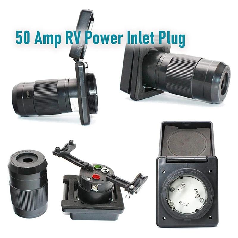 A03E-RV 50 Amp 125V/250V AC Power Inlet Plug Female Twist Locking Connector Black