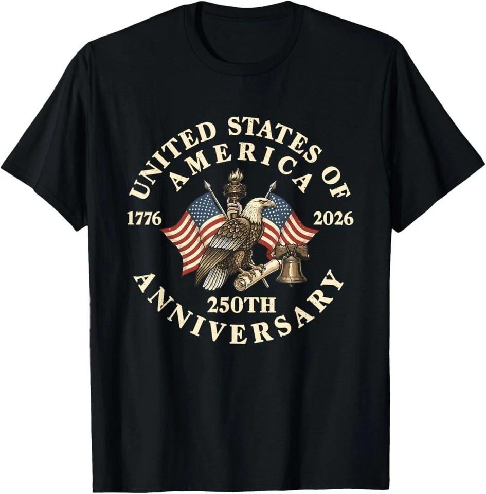250th Anniversary Patriotic 4th Of July USA Black Unisex TShirt