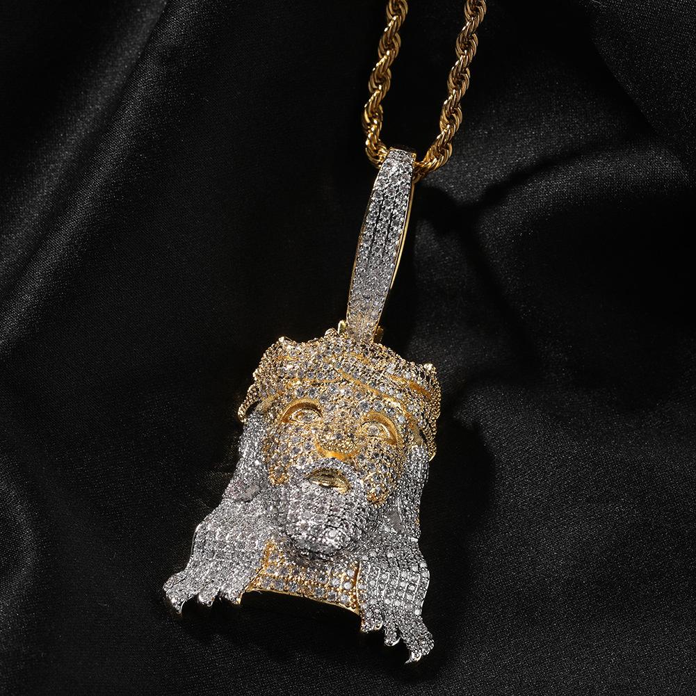 

2026 Necklace Trendy Zircon Portrait Pendant Retro Necklace New Two-color Electroplating Personalized Creative European and American Jewelry 3MM+60CM