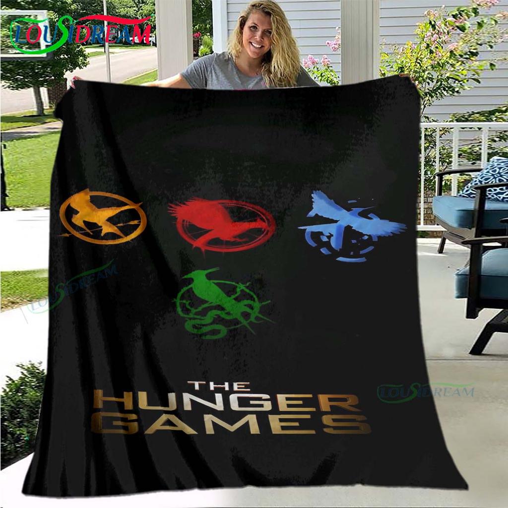Hot Fashion The Hunger Games Pattern Blanket Flannel Thin Blanket Portable Home Travel Office Lunch Break Blanket Birthday Gift