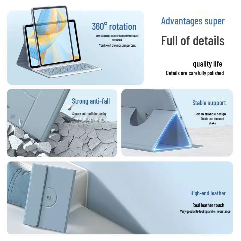 Honor Tablet 9/MatePad 11.5/Redmi SE/X8Pro Rotating Magnetic Protective Keyboard Case