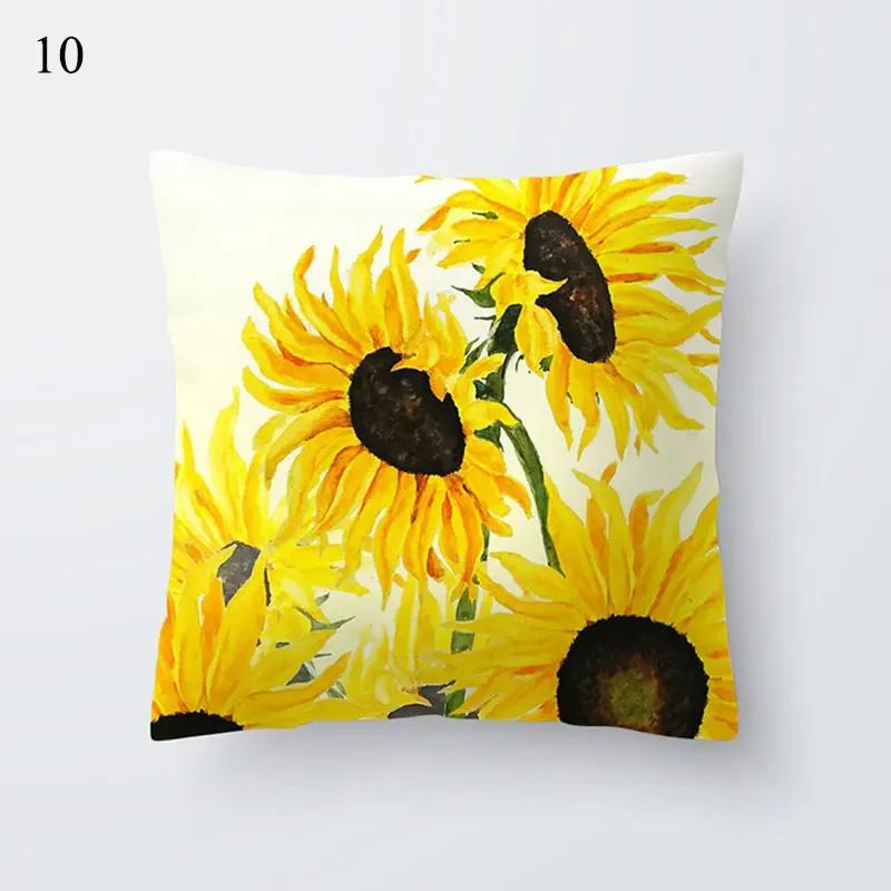 45*45Cm Yellow Print Cushion Pillowcase Geometric Hug Pillowcase Home Chair Sofa Decorative Cushion Square Pillowcase