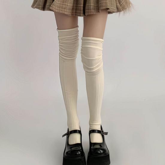 Slouch Thigh High Socks Women Stretchy Over-the-knee Scrunch Socks Long Over Knee Stockings for Boots Skirts Party Dating Street Wear