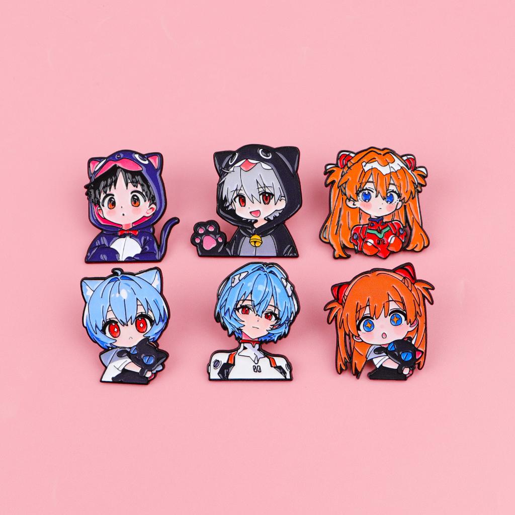 Evangelion Enamel Pins Anime Hina Asuka Figures Brooch Lapel Pin Badge On Backpack Clothing Accessories Fashion Jewelry Gifts