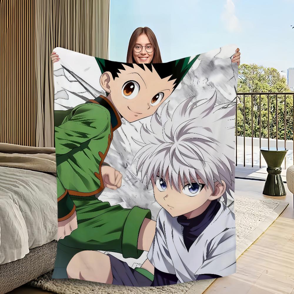 Comic Anime Kunst h-hunter h-hunter Gon Killua Flanell warm Komfort weiche Plüschdecke für Sofa Wohnzimmer Schlafzimmer Reise Geschenk