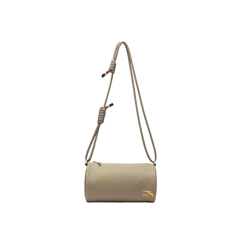 New Anta Life Collection Synthetic Leather Cylinder Bag Crossbody Bag Regular Unisex Glacier Gray 192518113-2