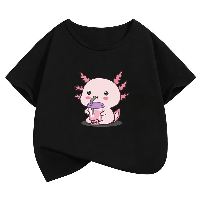 Summer Spring Soft Tee Kawaii Animal T Shirts Funny Manga Kids Childrens Tshirt Boys Girls Casual Top Tee