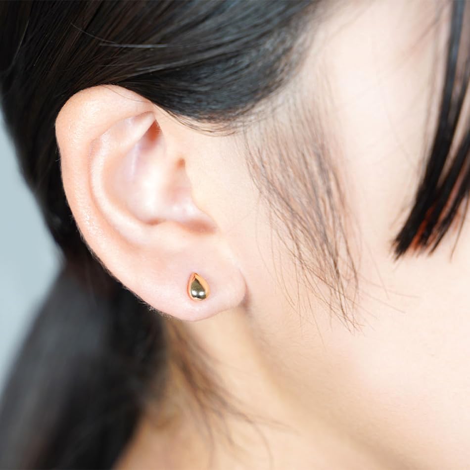 CORANZO Drop Stud 10k Yellow Perfect as a Gift Women's Earrings, Small, Gold,
