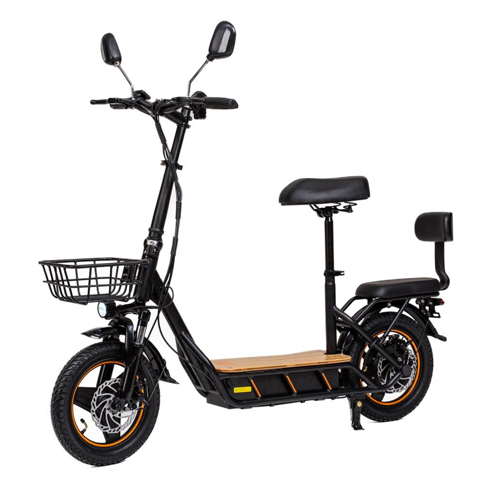 Kukirin C1 Pro Folding Electric Scooter for Adult 500W, 48V 26Ah, 45km/h, 14" Tires, Disc Brake, IP54, Solid wood pedals, with Basket & Seats