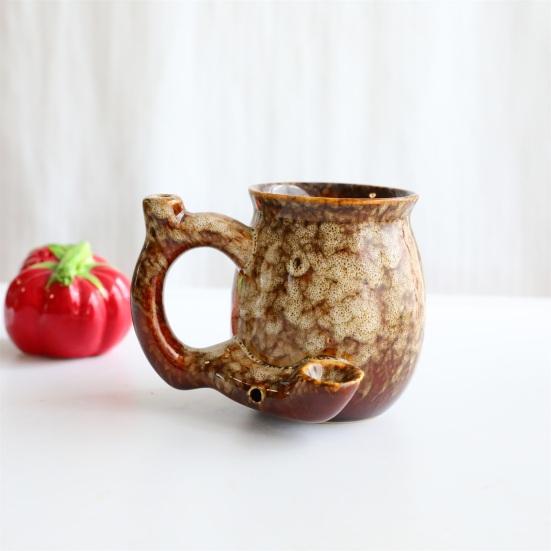 Unique Glaze Ceramic Mug Wake And Bake Coffee Pot Shaped Handle Novelty Gifts Cup with Ergonomic