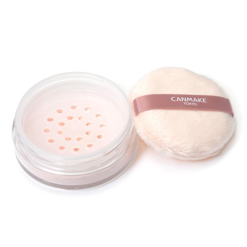CANMAKE Hedvábně sypký hydratační pudr P01 Luster Pink 6.0g - Hydratační sypký pudr s perličkami, složení smývatelné mýdlem