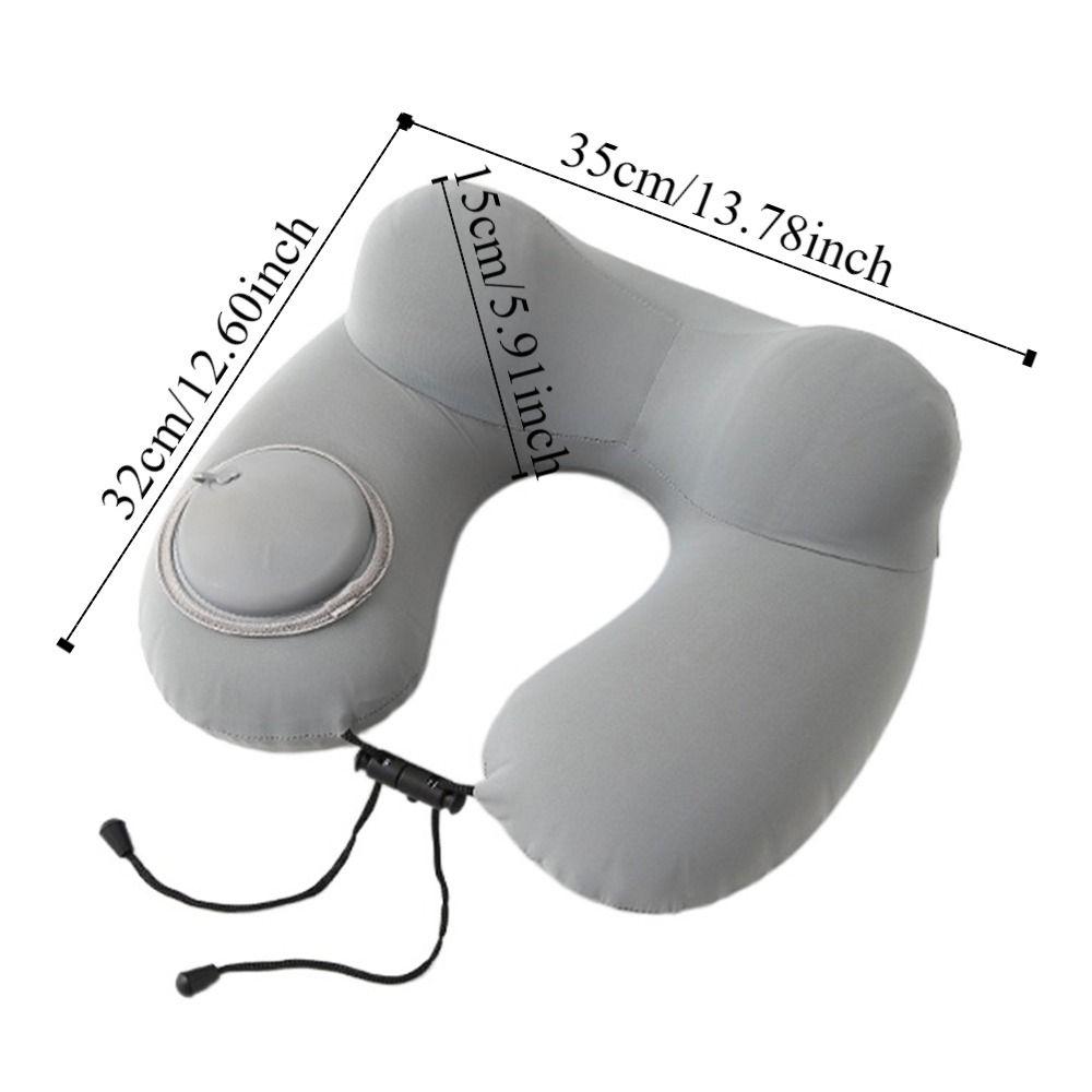Inflatable U-Shaped Travel Pillow Ice Silk Neck Support Cushion Convenient Neckrest Pad  Airplane