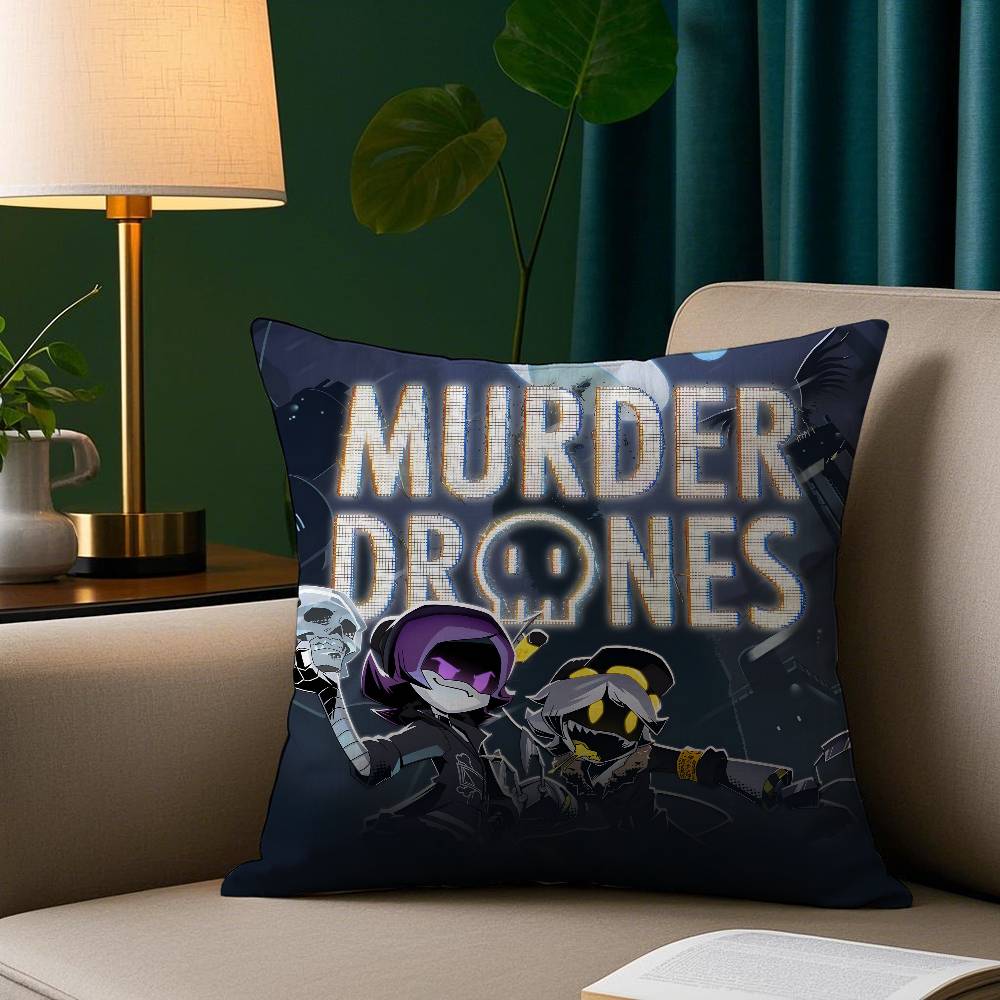 Cartoon Murder Drones Pillow Case Short Plush Print Cushion Cover Square Throw Pillow Covers Sofa Home Decor