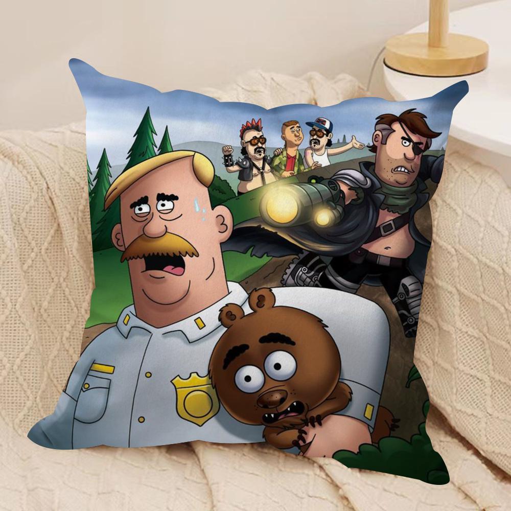 Cartoon BBrickleberrys Cushion Cover Soft Plush Fabric DoubleSided Printed Sofa Cushion Cover for All Seasons Home Decor Gift