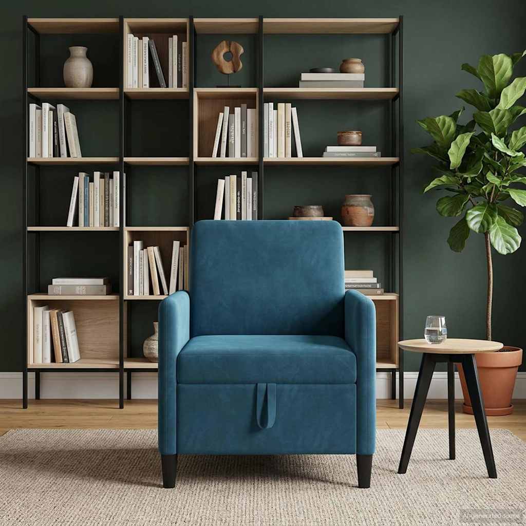 Sofa with Storage Blue 72 x 78 x 87 cm Polyester