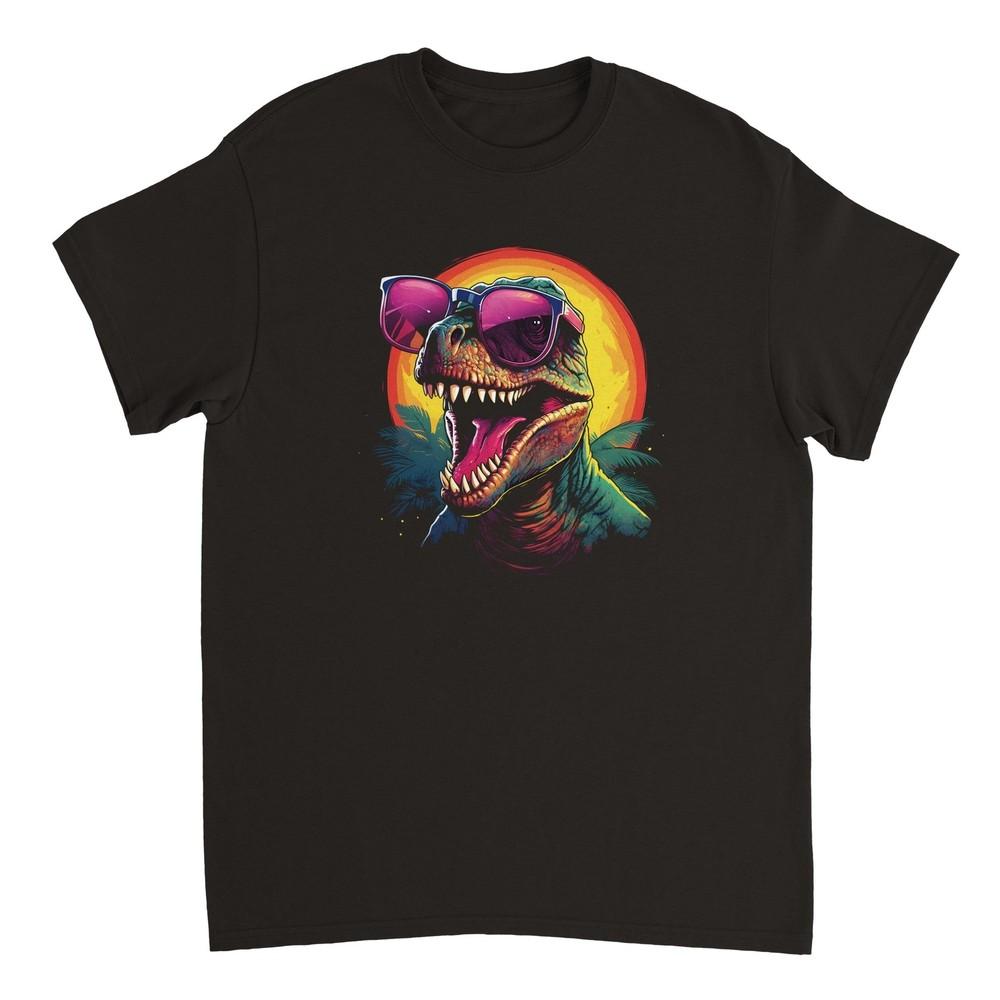 Neon Dino with Sunglasses T-shirt Unisex T-Shirt L