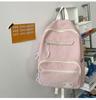 Schoolbag women's large-capacity Korean version of junior high school backpack ins wind simple foreign style solid color backpack children's backpack