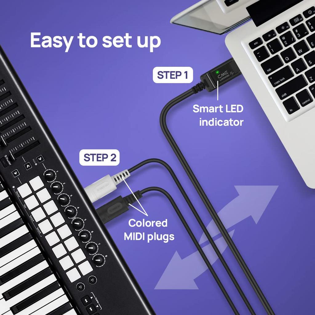 MIDI Cable CME USB with Filter and Mapper 6.5FT 2M Model U2MIDI Pro