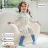 Weibeilu Girls' Cotton Long Sleeve & Pants Set - Spring/Autumn Two-Piece Base Layer.