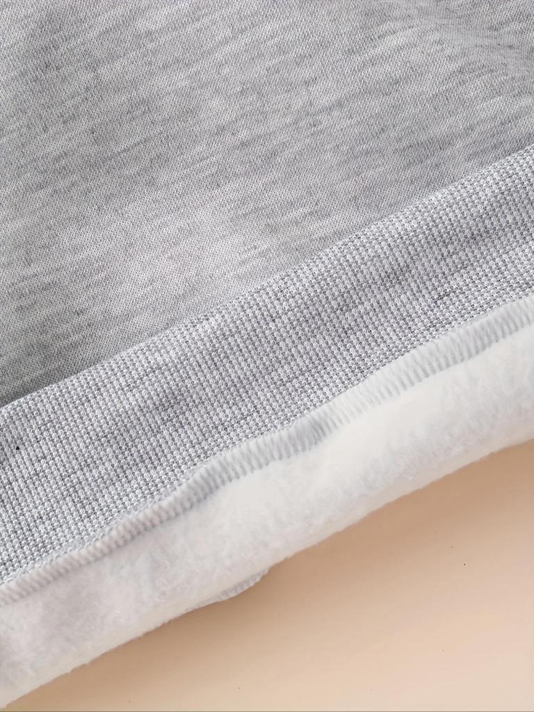 Toddler Girls Cat Print 2‑Piece Outfit, Grey Hoodie Autumn Winter Clothes for Kids, Perfect for Playwear & Outdoor