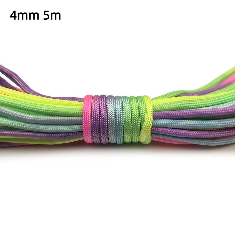 7 Strands Rainbow Paracord 2/3/4mm Parachute Rope Perfect for DIY Bracelet Making Backpacking Outdoor Survival Activities