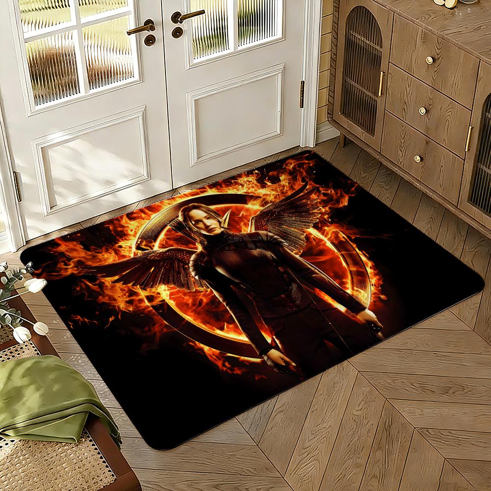Film The H-Hunger Games Floor Mat Soft Thickened Absorbent Non-Slip Bedroom Living Room Door Mat Home Decor Flannel Rugs