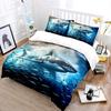 Shark Swimming Through Fish Swarm Print Soft Comfortable Duvet Cover Bedding Set Included 1*Duvet Cover 2*Pillowcases