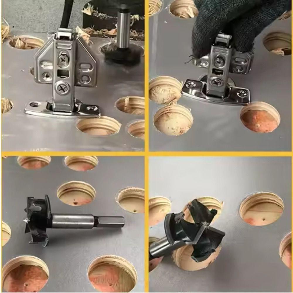 35mm Hinge Hole Opener 3 Flutes Wood Auger Cutter Woodworking Hinge Positioning Drill Bit  Cabinet