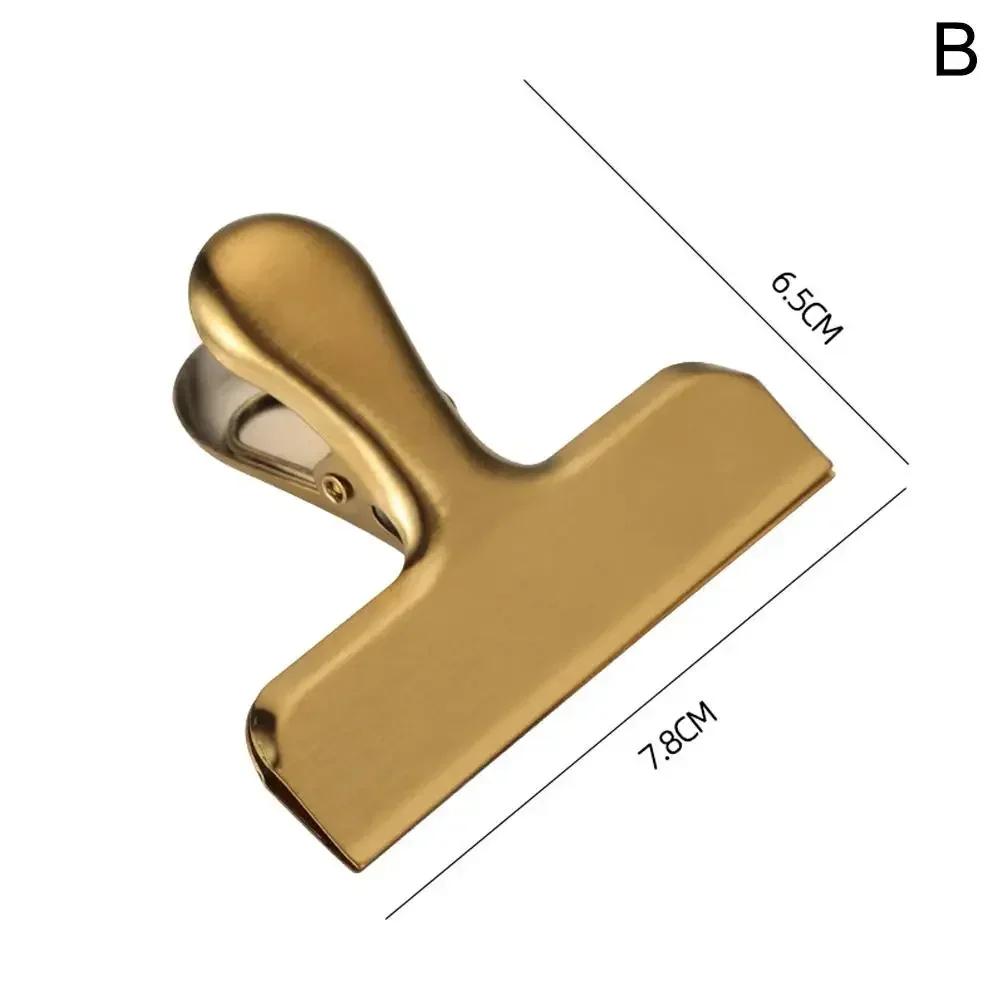 2PCS Stainless Steel Bag Clips Large Metal Air Tight Sealing Clip Durable Paper Bag Clip Coffee Food Bread Bags Kitchen Storage