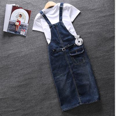Spring Summer Denim Women's Dress Loose Spaghetti Strap Dress Large Size Jeans Vintage Casual Female Dress Overalls S-5XL