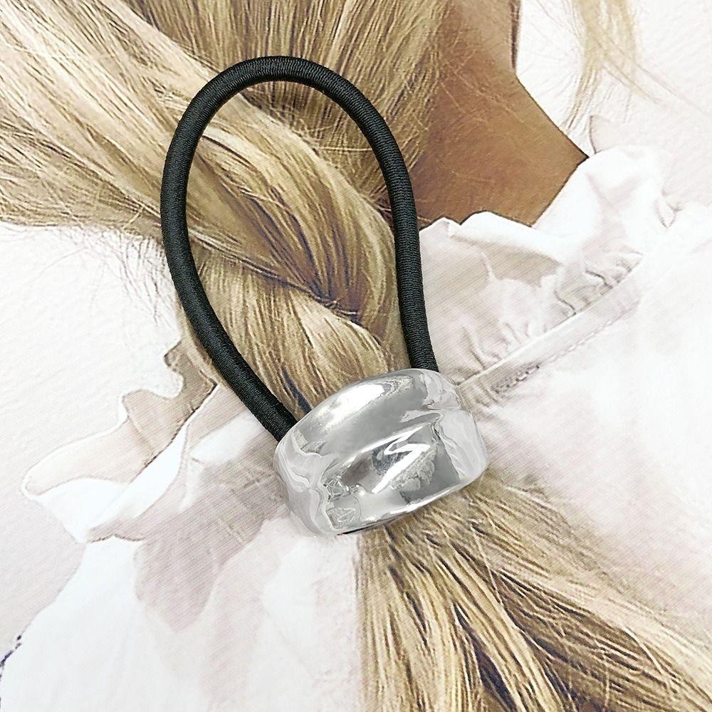 Elastic Metal Hair Tie Smooth Hair Loop New Hair Rope  Women
