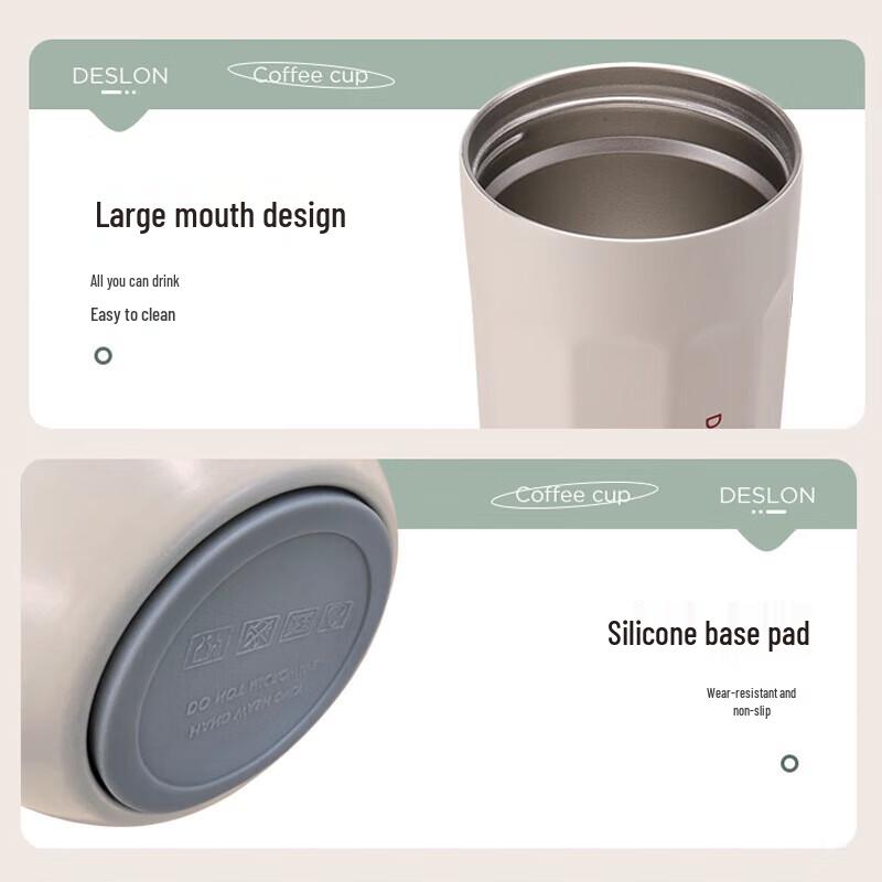 Desilong Vintage Isolierter Edelstahl Kaffee Reisebecher