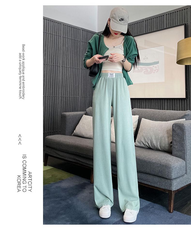 Dámské letní kalhoty s širokými nohavicemi z ledového hedvábí s chladivým efektem - Lehké, ležérní a volné kalhoty