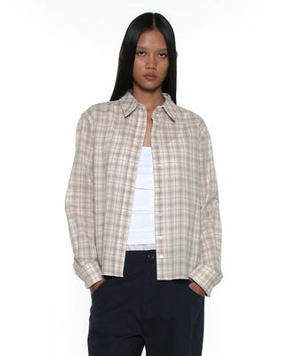 PARTIMENTO WOMEN Pwc Two-Way Asymmetric Check Shirt_Beige