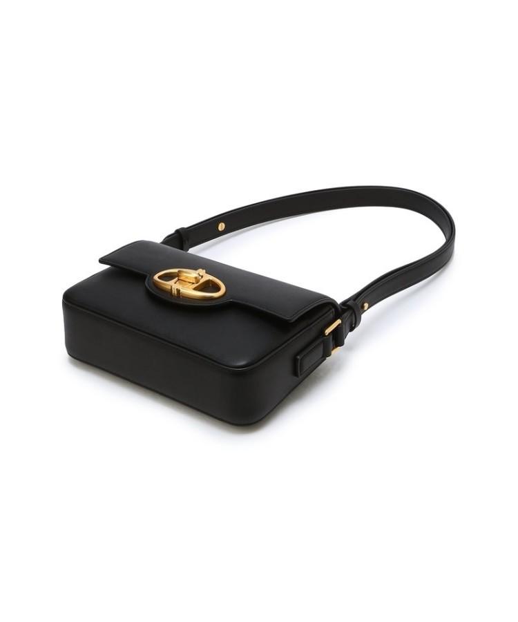 Athe Vanessabruno [Meringue] Black Alexandra Leather Plain Shoulder Bag S Aaba6F364Bk