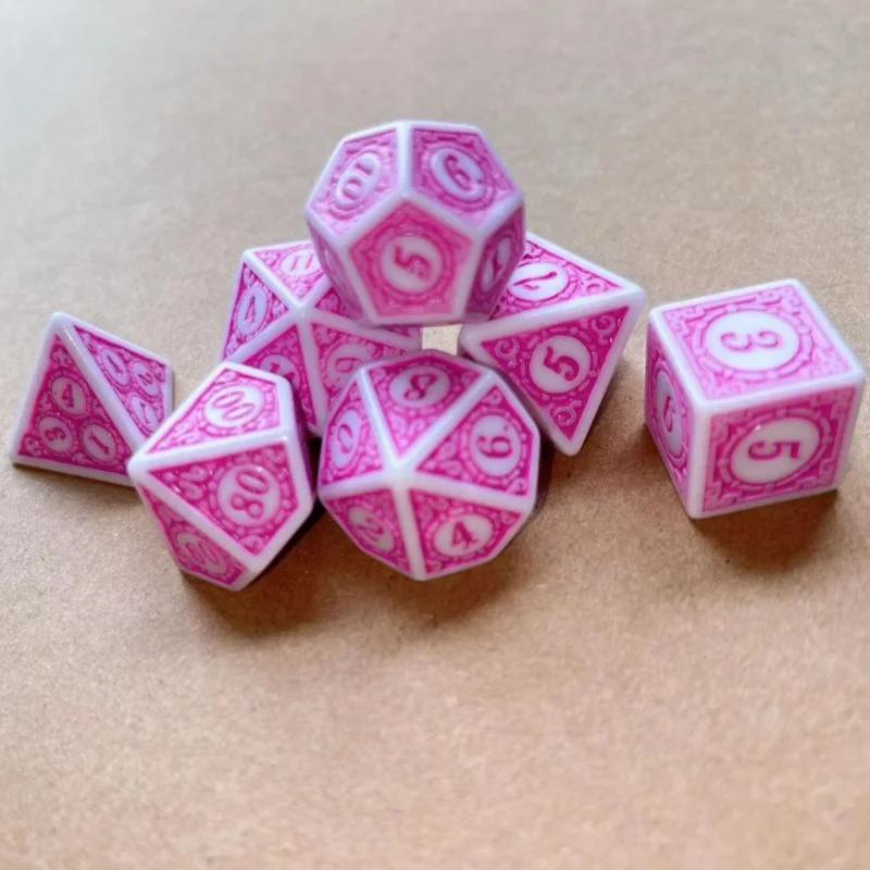 7pcs/lot Dice Set Numbers of D4 D6 D8 D10 D12 D% D20 D4 D6 D8 D10 D12 D20 for TRPG D&D Entertainment Table Game Digital Dice