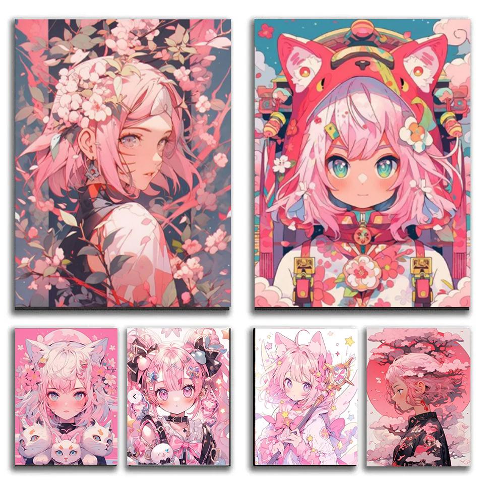 

5D DIY Cartoon Diamond Painting Lovely Cat Girl Mosaic Embroidery Anime Cross Stitch Set Art Home Decor Decoration Gifts Full Round 20x30CM