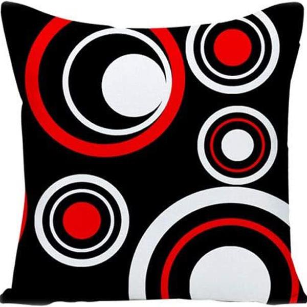 Popular Simple Geometric Abstract Red Black Striped Sofa Cushion Pillow Case Home Removable Washable